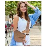 $18 FEIBOON Spacious Nylon Crossbody Bag Bum Bag Handbags Wallets Purses Trendy Shoulder Bag for Women