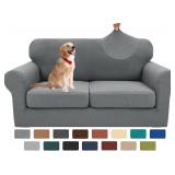 $42 XINEAGE 2026 New 3 Pieces Couch Covers for 2 Cushion Sofa Super Stretch Loveseat Slipcover Pet Dog Universal Slip Cover Anti Slip Love Seat Furniture Protector (Light Gray, 55"-69")