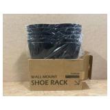 $26 Wall Mounted Shoe Rack, Adhesive & Drill Mount Hanging Shoe Organizer, Plastic Shoe Storage for RV, Camper, Closet & Door, Patent Protected, PATENT PROTECTED, Black-6Pack