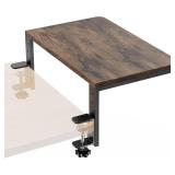 $29 Desk Extender, 15-inch Clamp-On Desk Shelf, Height-Adjustable Desktop Shelf Organizer for Monitors Office and Gaming Accessories, Arm Support Table Extension, 44lbs Heavy Duty, Dark Brown
