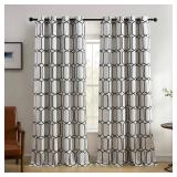 $22 Elrene Home Fashions Kaiden Geometric Room-Darkening Window Curtain, Single Panel, 52" W x 95" L (1 Panel), Black