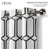 $22 Elrene Home Fashions Kaiden Geometric Room-Darkening Window Curtain, Single Panel, 52" W x 95" L (1 Panel), Black