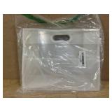 $13 Ohuimrt Clear Plastic Gift Bags with Handles, 12 Pack, White | 12 x 10 x 5 Inch, Reusable, With Ribbon, Party Favor Bags, For Wedding, Bachelorette Party