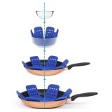 $14 BYKITCHEN Pan Pot Protectors, Larger & Thicker Pan Protector with Stars, Set of 12 and 3 Different Sizes, Blue Pot Separator Pads for Stacking and Protecting Your Cookware