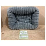 $30 FURTIME Dog Bed for Small Medium Dog, Washable Orthopedic Pet Bed with Removable Cover, Rectangle Soft Calming Sleeping Puppy Bed Durable Pet Cuddler with Anti-Slip Bottom, Grey, M (25"x21"x7")