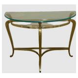 LLFR - Vintage Hollywood Regency Style Demilune Console Table by Ethan Allen