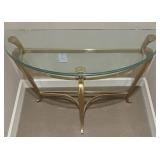 LLFR - Vintage Hollywood Regency Style Demilune Console Table by Ethan Allen