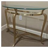 LLFR - Vintage Hollywood Regency Style Demilune Console Table by Ethan Allen