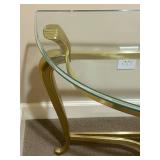 LLFR - Vintage Hollywood Regency Style Demilune Console Table by Ethan Allen