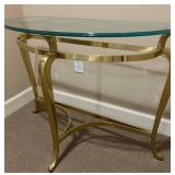 LLFR - Vintage Hollywood Regency Style Demilune Console Table by Ethan Allen