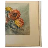 LLFR - Original M. Allen Watercolor Floral Painting Framed