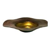 LLFR - Art Glass Bowl - Green & Gold Iridescent