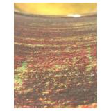 LLFR - Art Glass Bowl - Green & Gold Iridescent