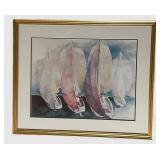 LLBR1 - O. Martin Framed Sailboat Print Signed 136/500