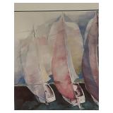 LLBR1 - O. Martin Framed Sailboat Print Signed 136/500