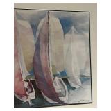 LLBR1 - O. Martin Framed Sailboat Print Signed 136/500