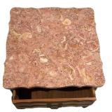 LLS - Vintage French Provincial Style End Table With Stone Top