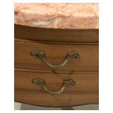 LLS - Vintage French Provincial Style End Table With Stone Top