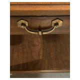 LLS - Vintage Side Table - Inset Cane Top End Table With Drawer & Shelf