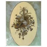 LLS - Vintage Wall Planter Italian Smoked Glass Faux Foliage