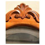 LLS - Vintage Oval Wall Mirror Carved Wood Frame