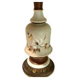 LLFR - Table Lamp Painted Floral Ceramic With Wood Accent