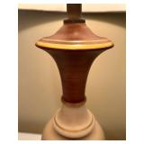 LLFR - Table Lamp Painted Floral Ceramic With Wood Accent