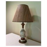 LLFR - Table Lamp Painted Floral Ceramic With Wood Accent