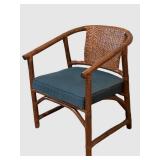 LLBR2 - Vintage McGuire Rattan Cane-Back Armchair With Cushion