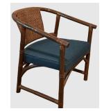 LLBR2 - Vintage McGuire Rattan Cane-Back Armchair With Cushion