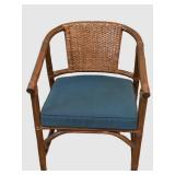 LLBR2 - Vintage McGuire Rattan Cane-Back Armchair With Cushion