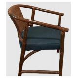 LLBR2 - Vintage McGuire Rattan Cane-Back Armchair With Cushion