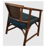 LLBR2 - Vintage McGuire Rattan Cane-Back Armchair With Cushion