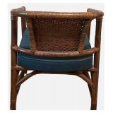 LLBR2 - Vintage McGuire Rattan Cane-Back Armchair With Cushion