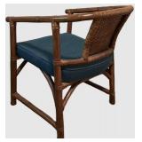 LLBR2 - Vintage McGuire Rattan Cane-Back Armchair With Cushion