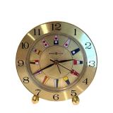 LLFR - Vintage Howard Miller Brass World Flag Mantel Clock