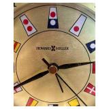 LLFR - Vintage Howard Miller Brass World Flag Mantel Clock