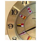 LLFR - Vintage Howard Miller Brass World Flag Mantel Clock