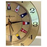 LLFR - Vintage Howard Miller Brass World Flag Mantel Clock