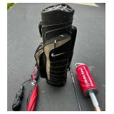 G - Golf Bag Mixed Lot - Nike Stand Bag, Bag Shag Ball Retriever & Umbrellas
