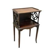 LLFR - Vintage Mahogany Tiered Fretwork Side Table