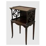 LLFR - Vintage Mahogany Tiered Fretwork Side Table