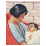 LLFR - Framed Figurative Painting Woman and Child by Mary Allen