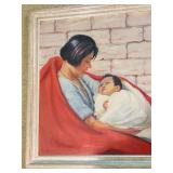 LLFR - Framed Figurative Painting Woman and Child by Mary Allen