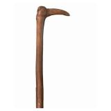 LLFR - Walking Cane - Carved Wooden Hook Handle