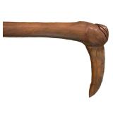 LLFR - Walking Cane - Carved Wooden Hook Handle