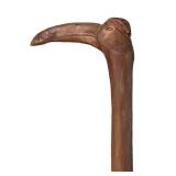 LLFR - Walking Cane - Carved Wooden Hook Handle