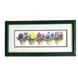LLFR - Framed Floral Print Carolyn Oltman Pots & Pansies