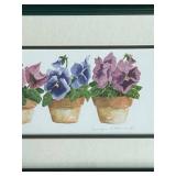 LLFR - Framed Floral Print Carolyn Oltman Pots & Pansies