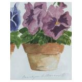 LLFR - Framed Floral Print Carolyn Oltman Pots & Pansies